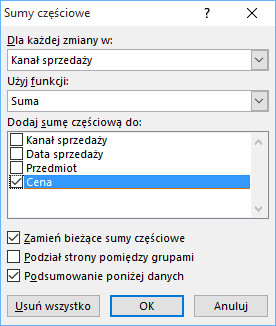 Kiedy i dlaczego warto korzystać z funkcji SUMY.CZĘŚCIOWE? (sumy częściowe)