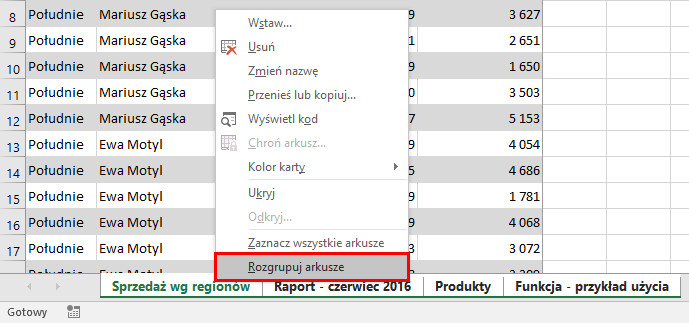 Excel - Kopiowanie ustawień drukowania