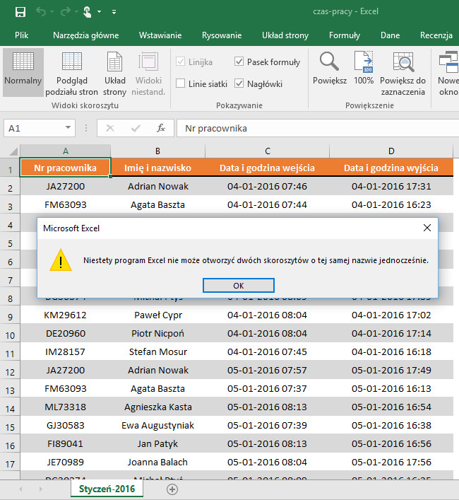 Jak otworzyć pliki o tej samej nazwie
