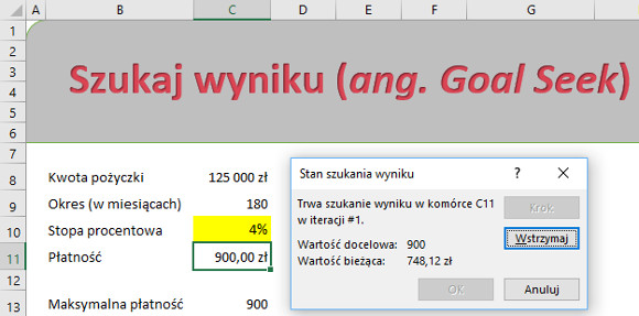 excel szukaj wyniku