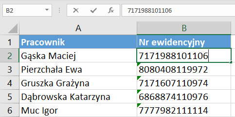 Jak zamienić tekst na liczby w Excelu